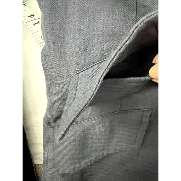 ts(s) Mens Linen Cotton Blazer Sportcoat Patchwork Colorblock Office Career sz M - Picture 8 of 12